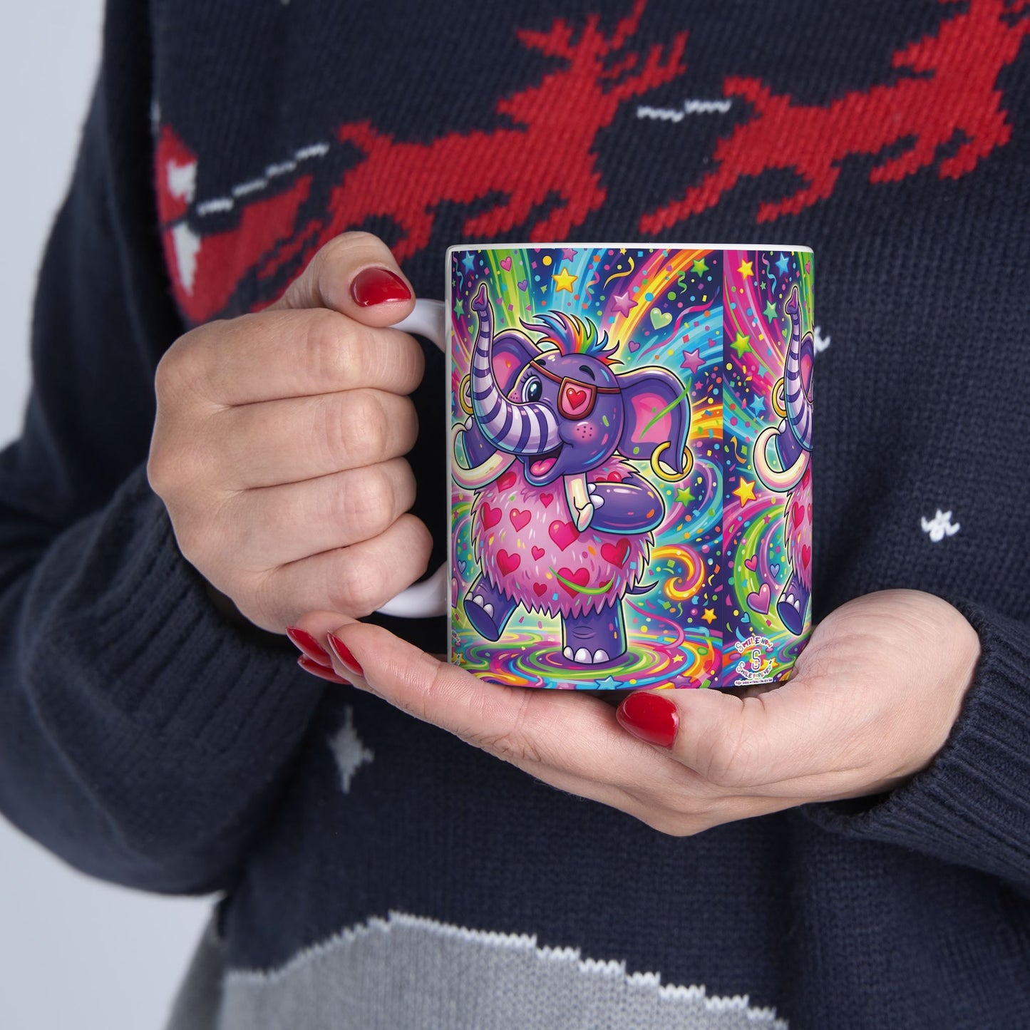 Piklez™ 11oz Ceramic Mug – "Born to Celebrate!" Graphic | Smile Universe Collection