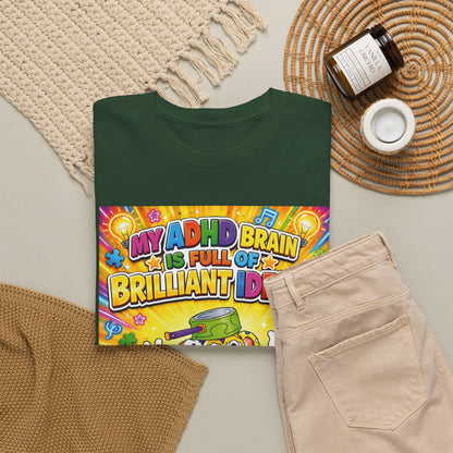 Potz™ Unisex Heavy Cotton™ Tee – "My ADHD Brain is Full of Brilliant Ideas!" Graphic Tee | Smile Universe Collection