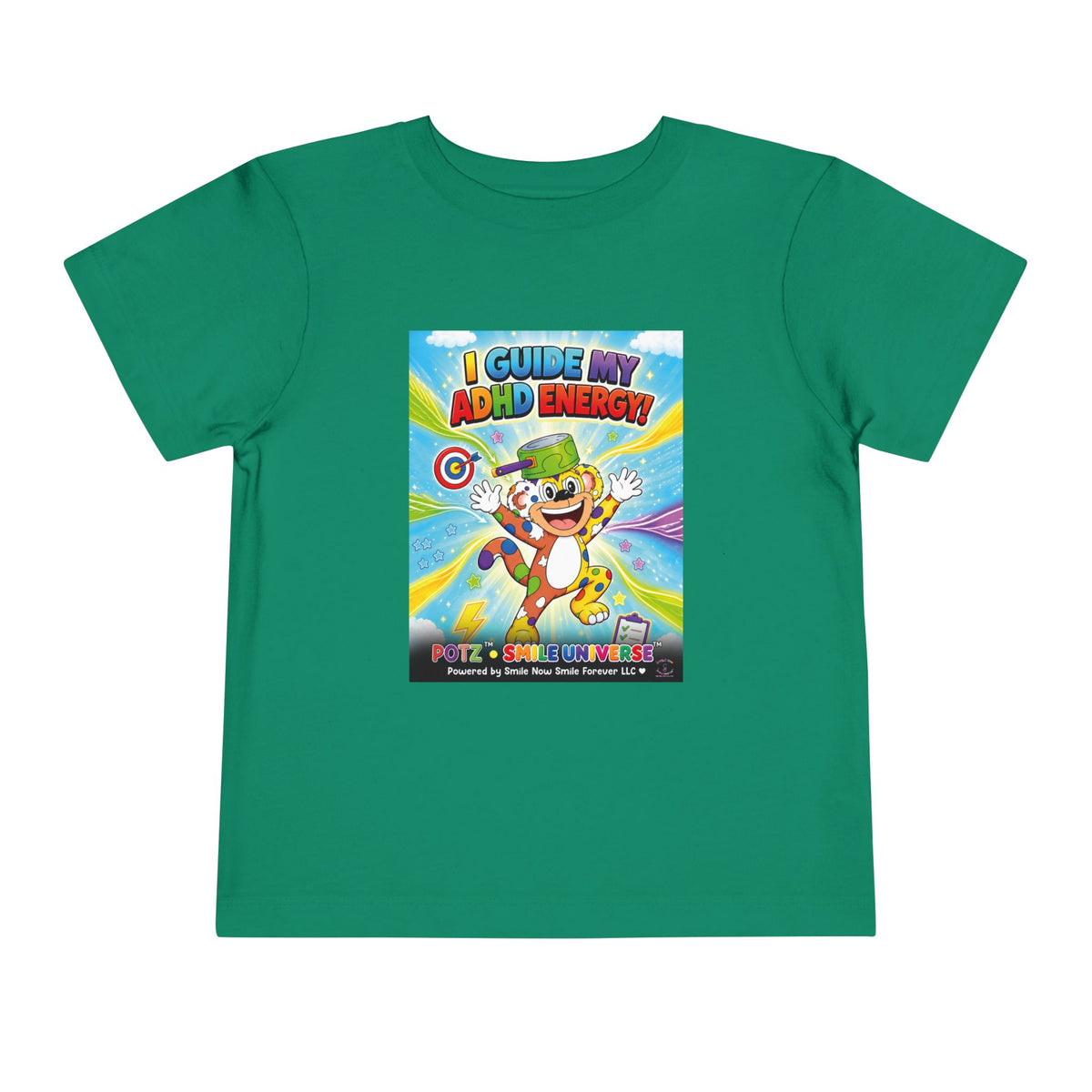 Potz™ Toddler Short Sleeve Tee – "I Guide My ADHD Energy!" Graphic Tee | Smile Universe Collection
