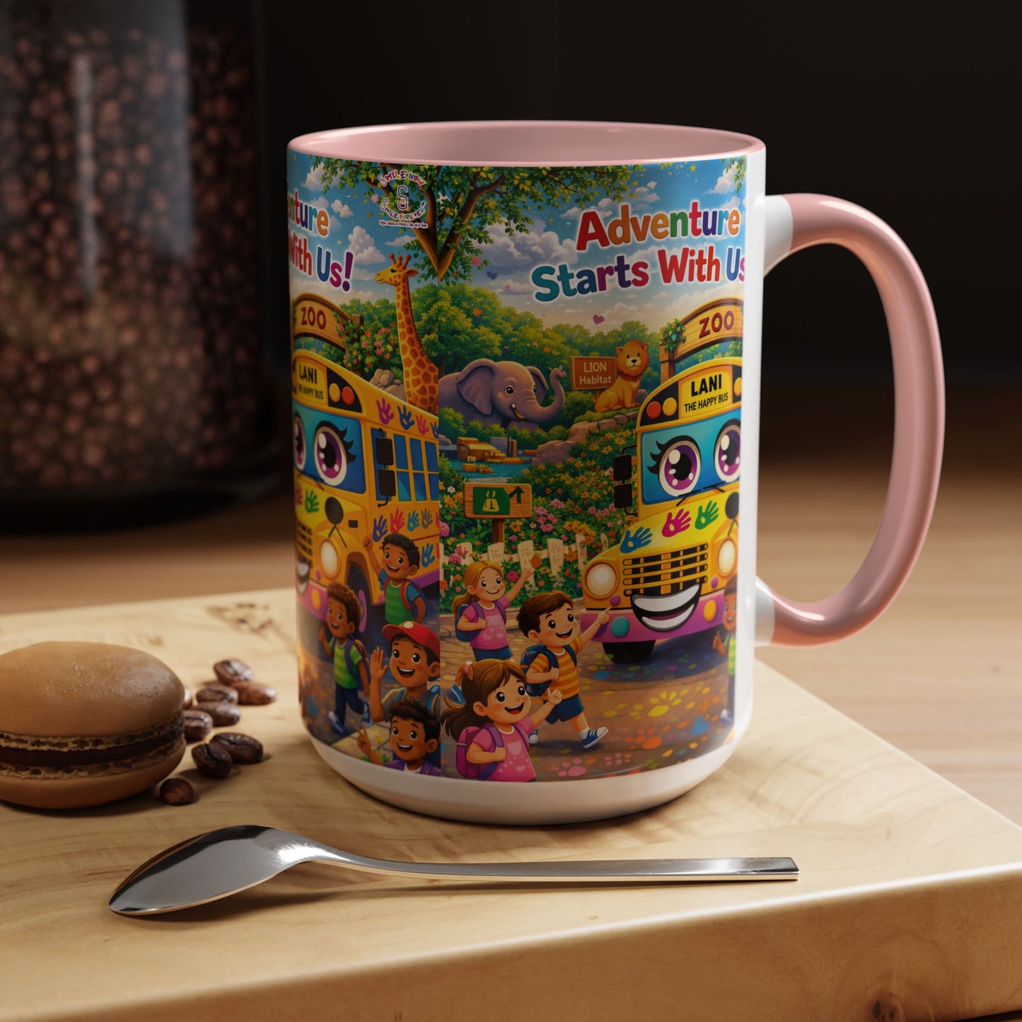 Lani™ Accent Coffee Mug (11oz & 15oz) – "Adventure Starts With Us!" Graphic