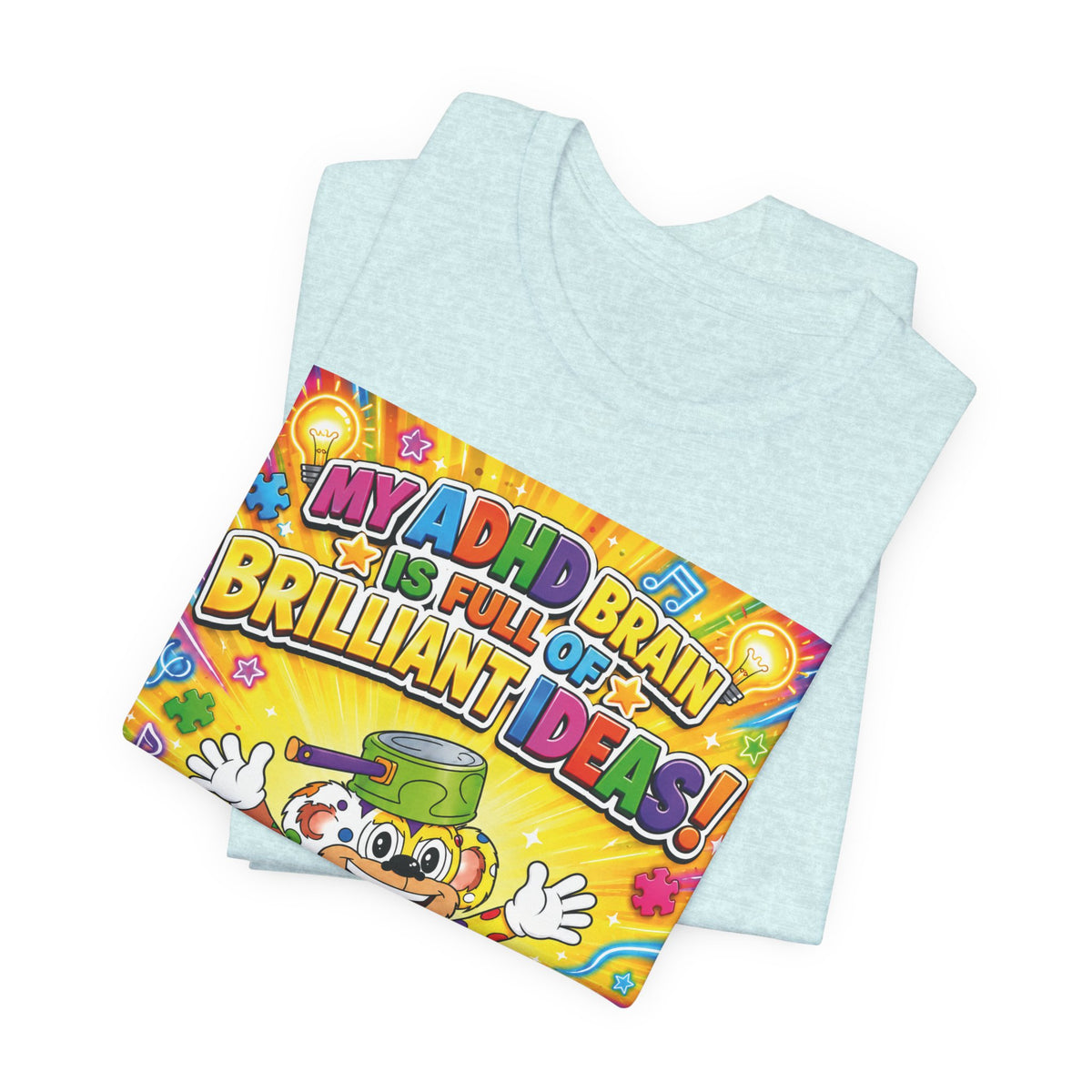 Potz™ Unisex Jersey Short Sleeve Tee – "My ADHD Brain is Full of Brilliant Ideas!" Graphic Tee | Smile Universe Collection