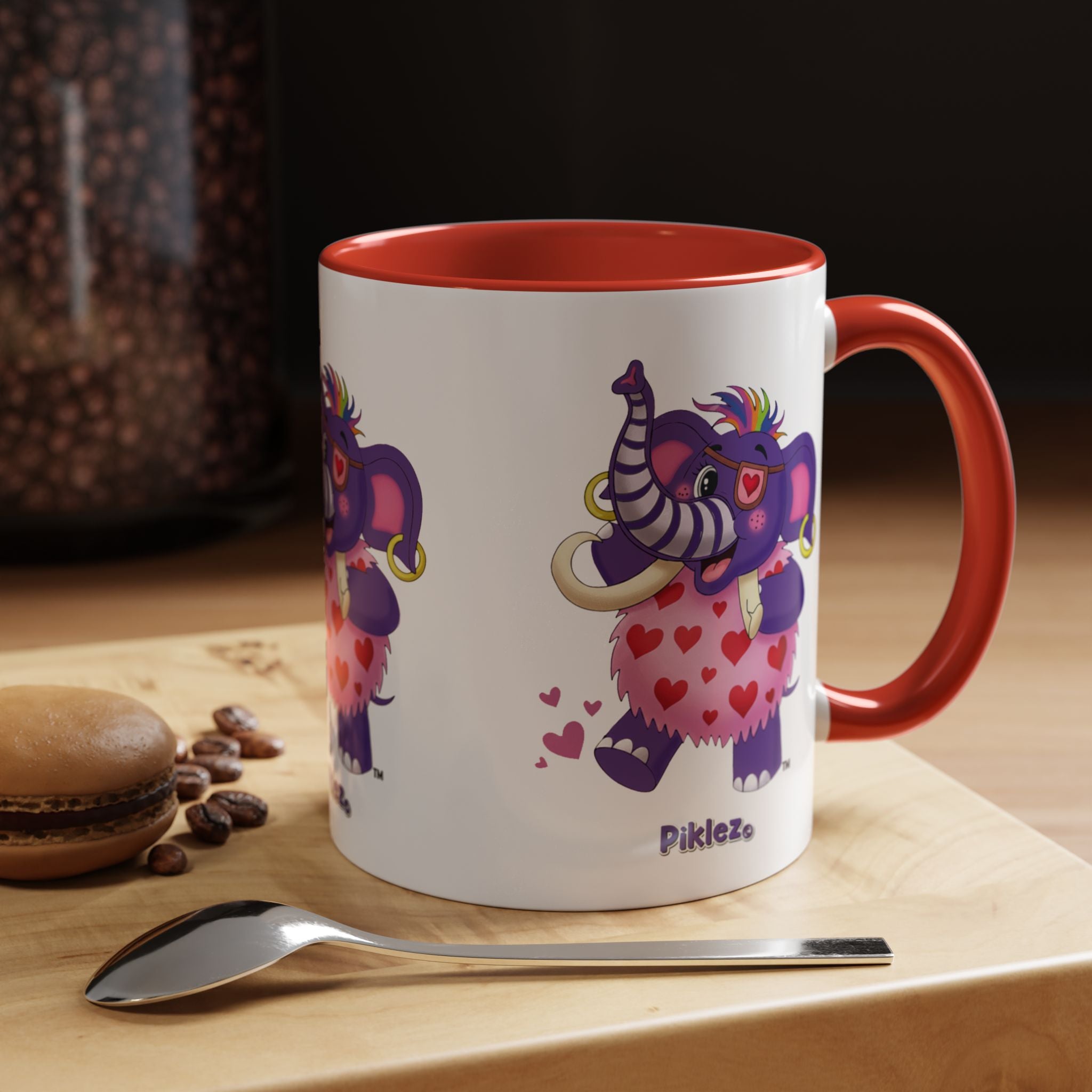 Piklez™ Accent Coffee Mug (11oz & 15oz) – "Full of Love!" Graphic | Smile Universe Collection
