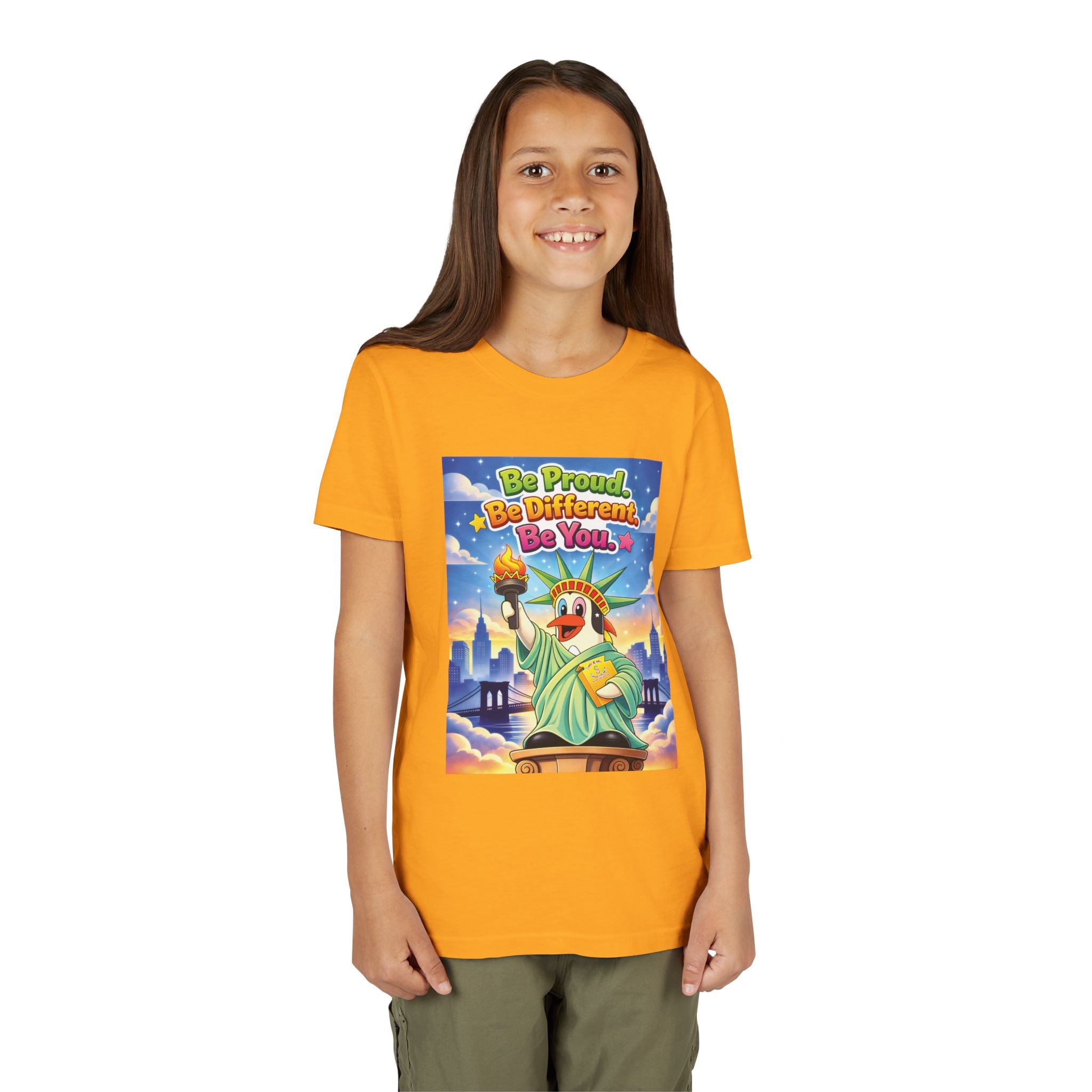 TuBz™M "Be Proud. Be Different. Be You." Kids T-Shirt - Inspirational Graphic Tee