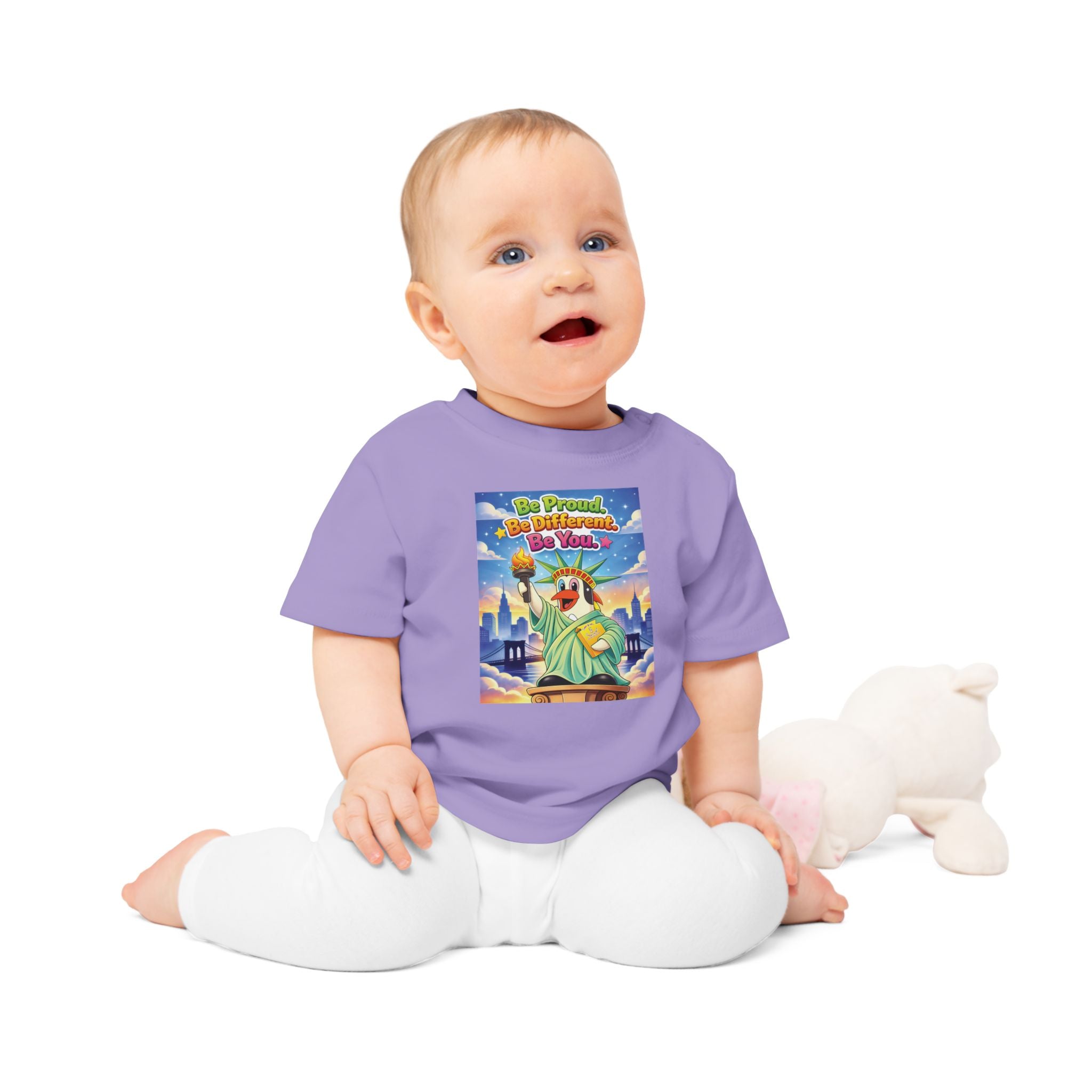 TuBz™ "Be Proud. Be Different. Be You." Baby T- Shirt - Cute Inspirational Infant Tee
