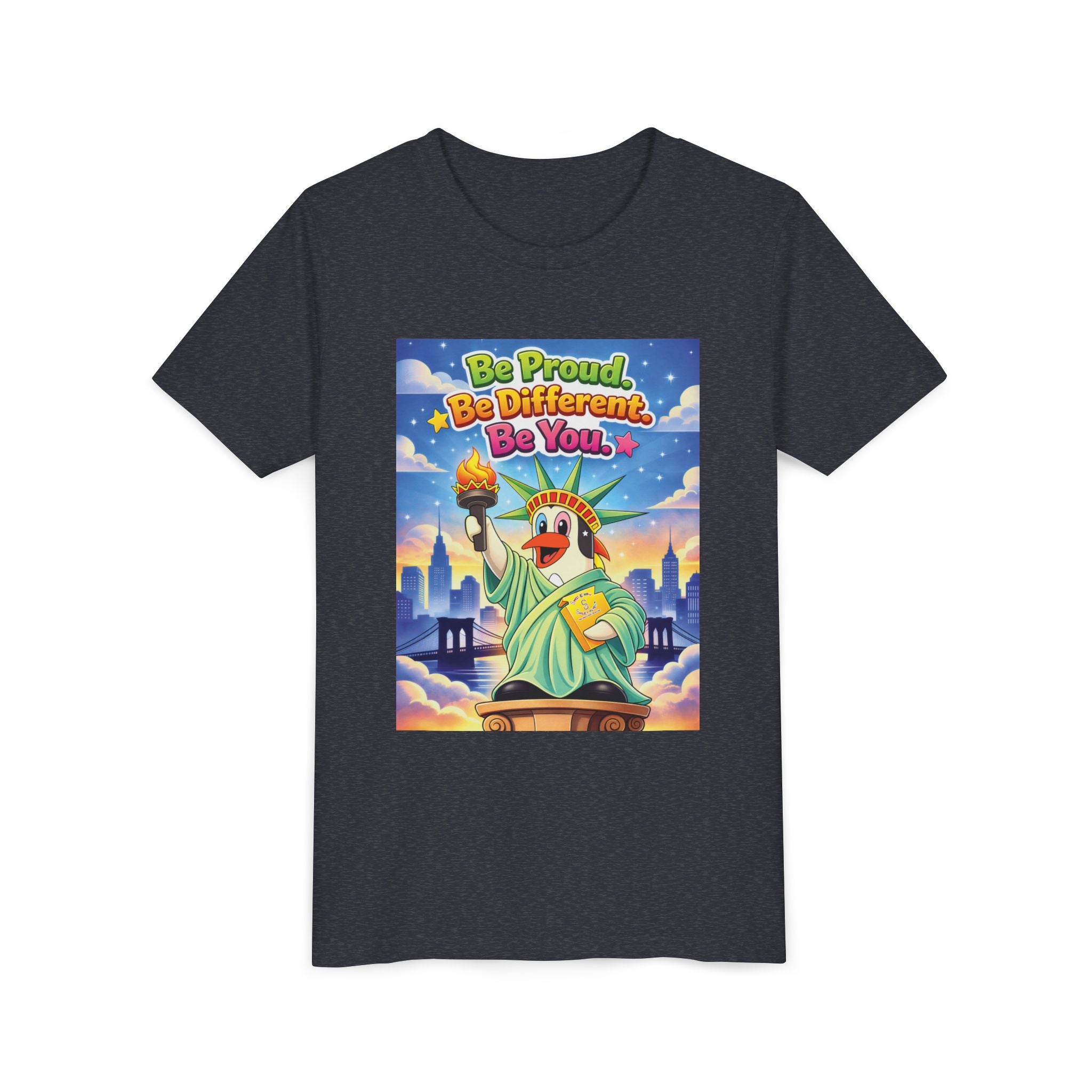 TuBz™M "Be Proud. Be Different. Be You." Kids T-Shirt - Inspirational Graphic Tee
