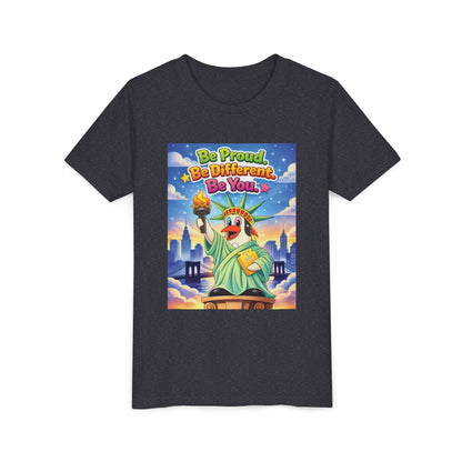 TuBz™M "Be Proud. Be Different. Be You." Kids T-Shirt - Inspirational Graphic Tee
