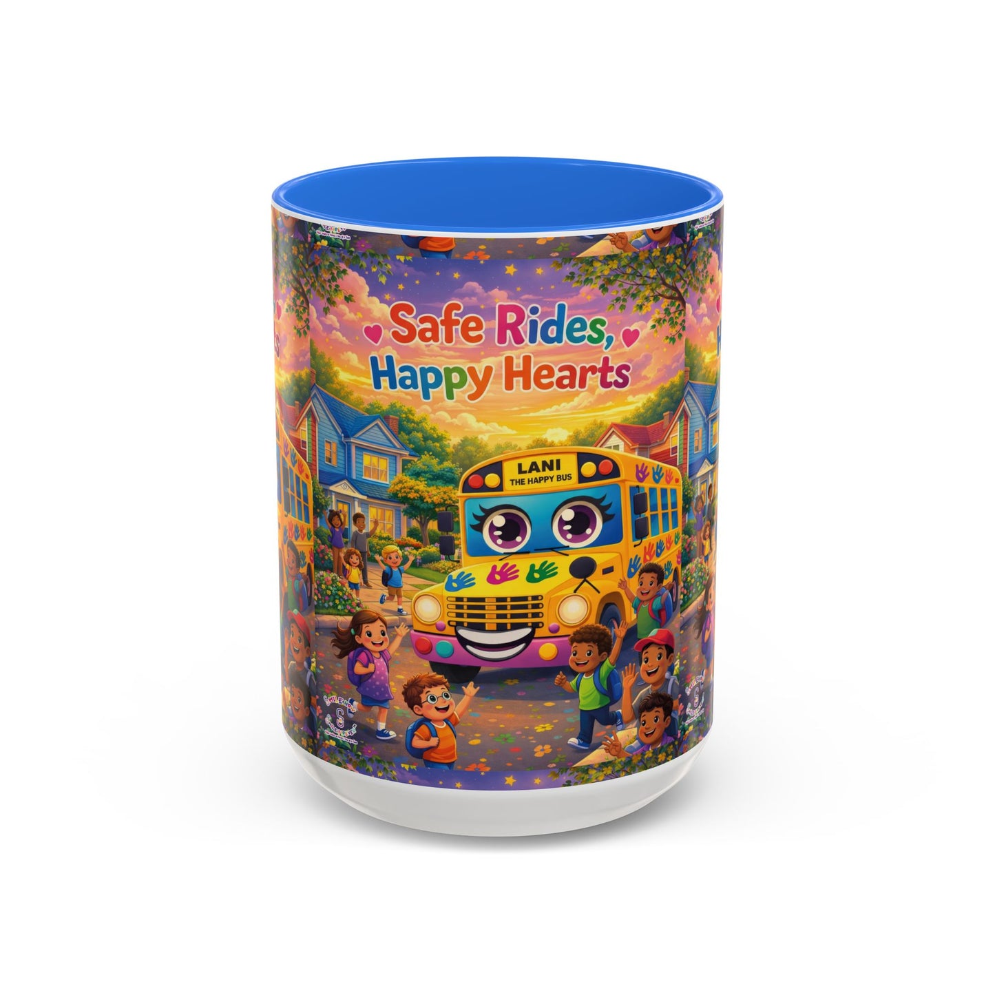 Lani™ Colorful Mug (11oz & 15oz) – "Safe Rides, Happy Hearts" Graphic