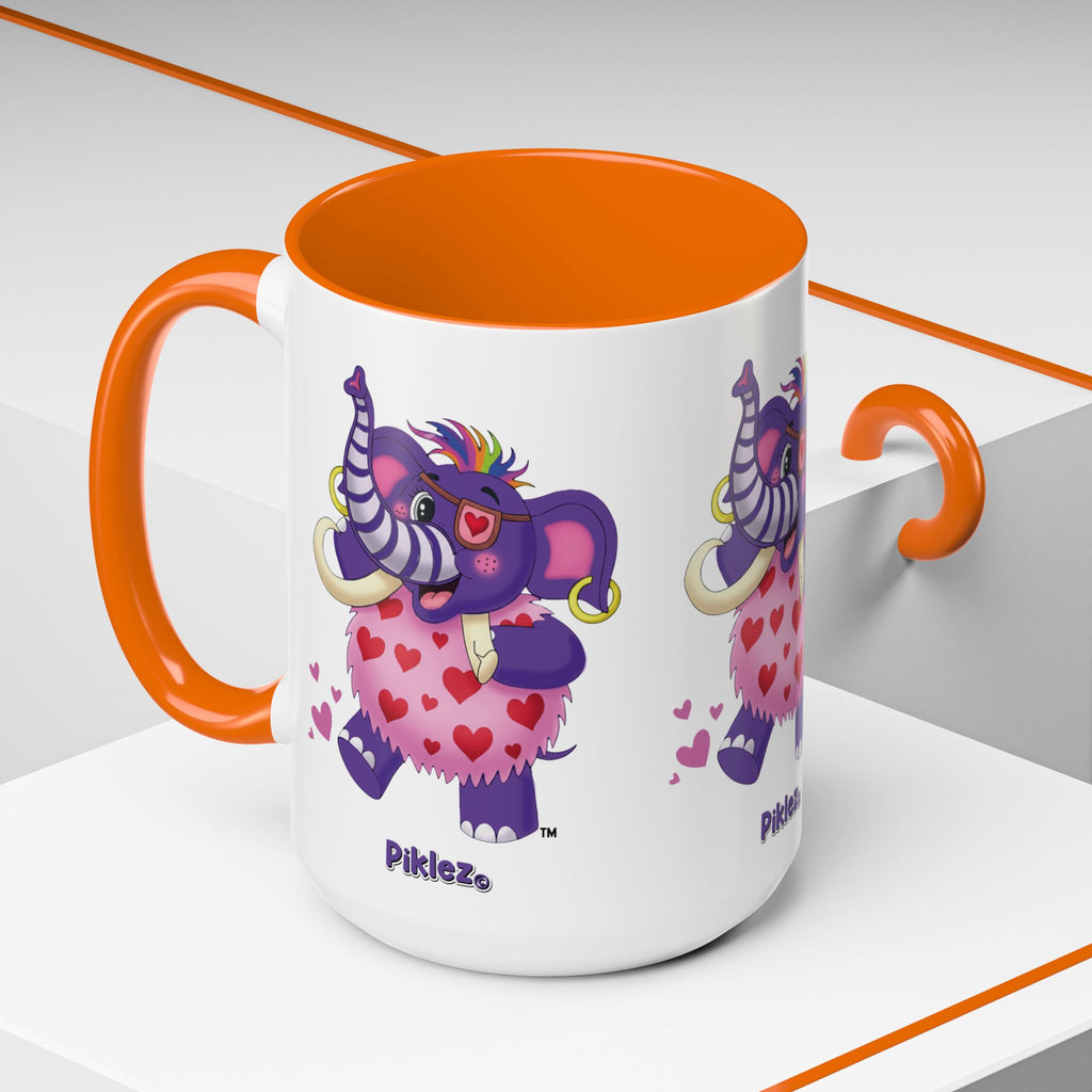 Piklez™ Accent Coffee Mug (11oz & 15oz) – "Full of Love!" Graphic | Smile Universe Collection