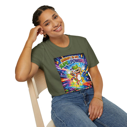 Potz™ Unisex Softstyle T-Shirt – "Energy is My Superpower!" Graphic Tee | Smile Universe Collection