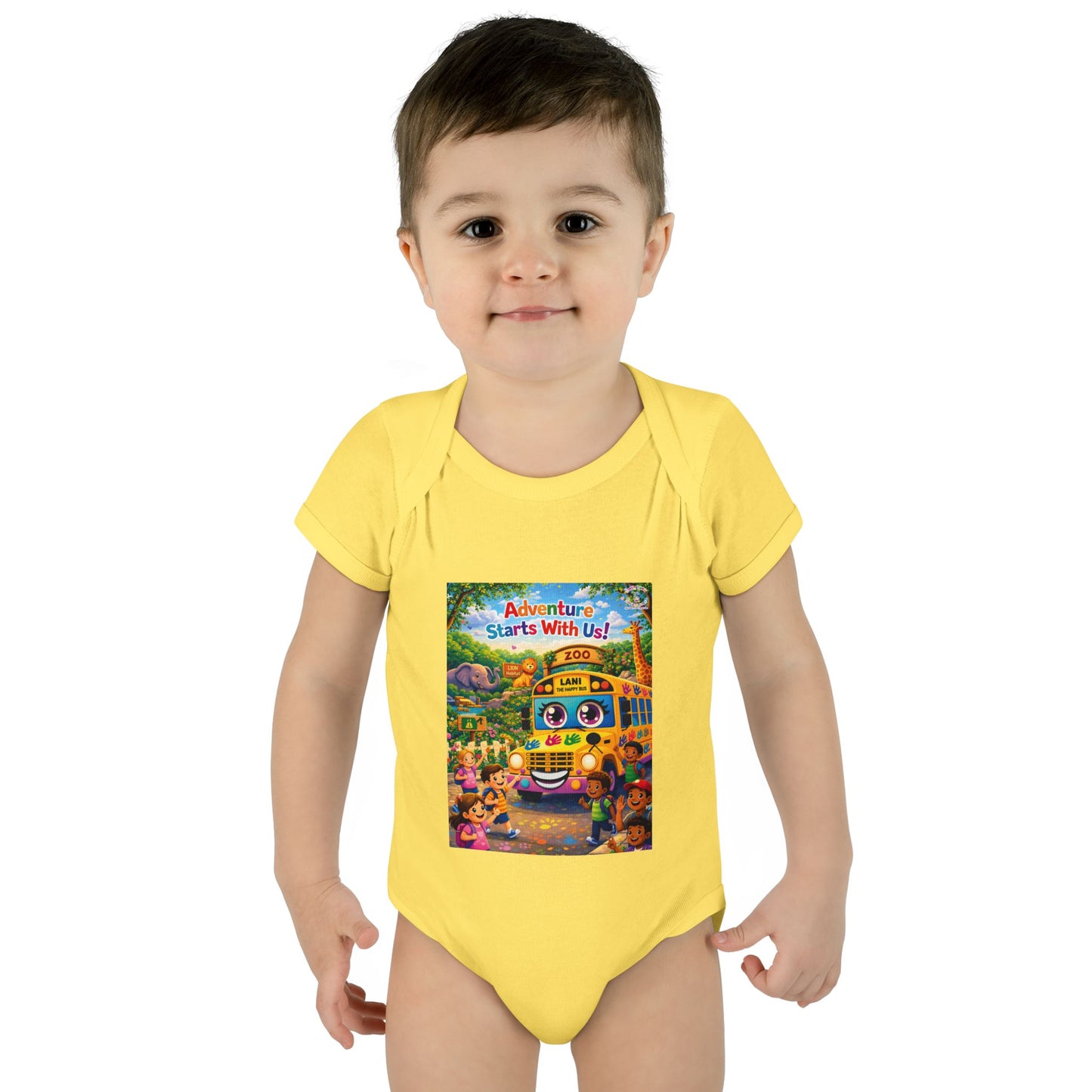 Lani™ Infant Baby Rib Bodysuit – "Adventure Starts With Us!" Graphic