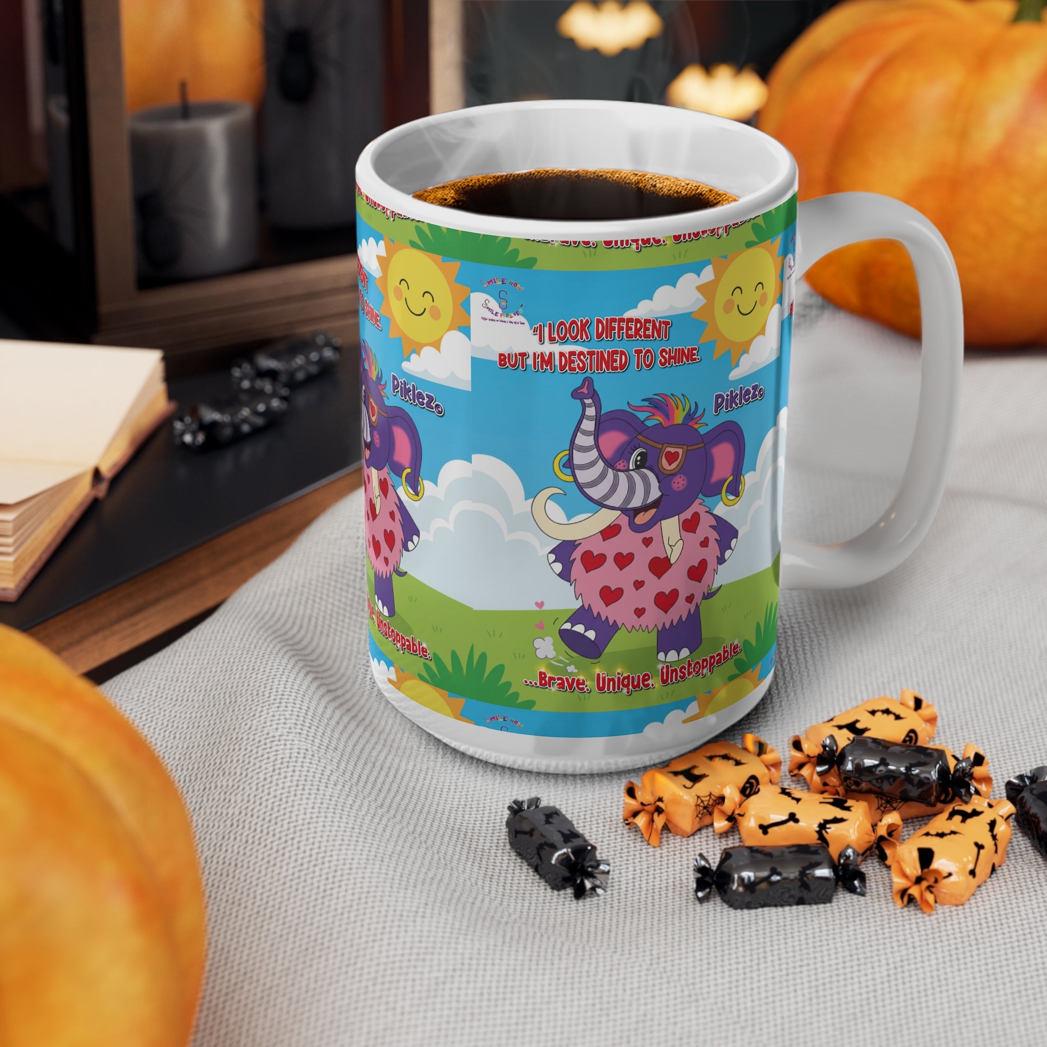 Piklez™ Ceramic Coffee Cup – “Destined to Shine” Cute Mug | Smile Universe Collection