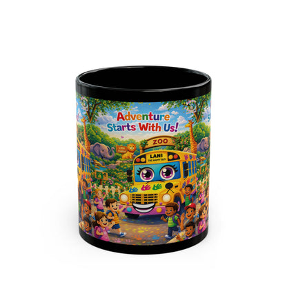 Lani™ Black Mug (11oz & 15oz) – "Adventure Starts With Us!" Graphic