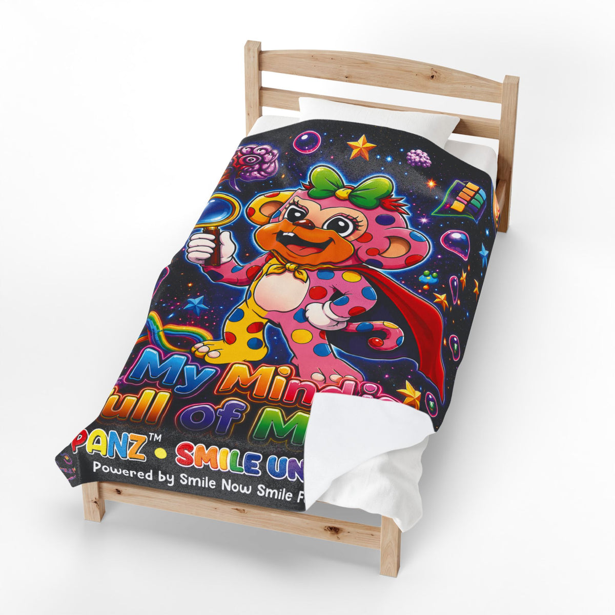 Panz™ Velveteen Plush Blanket – "My Mind is Full of Magic" Graphic | Smile Universe Collection