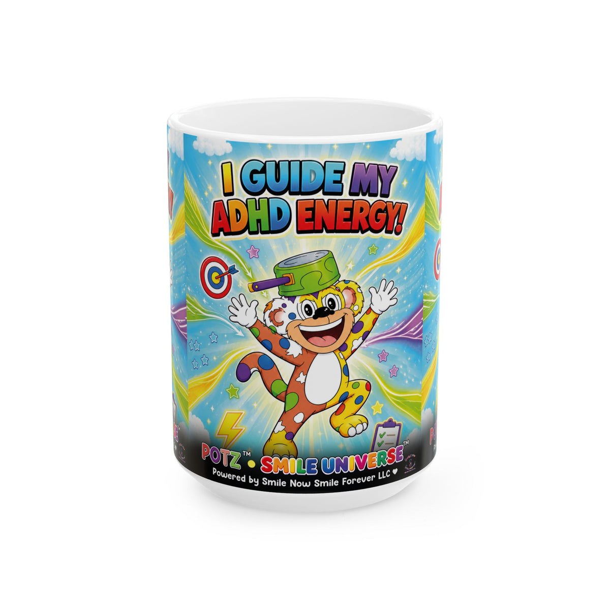 Potz™ Ceramic Mug – "I Guide My ADHD Energy!" Graphic Coffee Mug | Smile Universe Collection