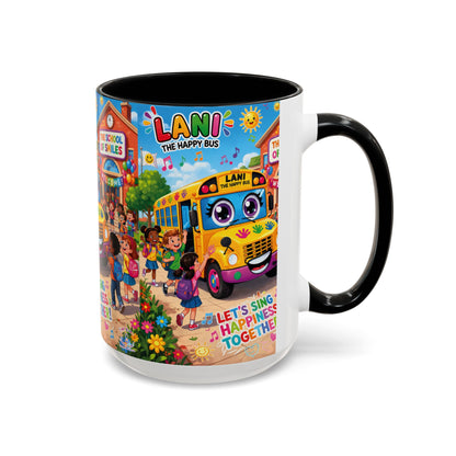 Lani™ Accent Coffee Mug (11oz & 15oz) – "Let's Sing Happiness Together!" Graphic