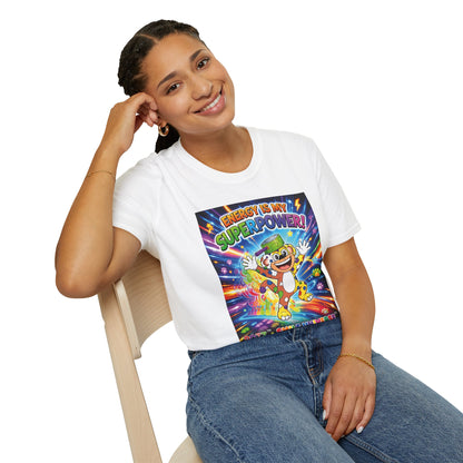 Potz™ Unisex Softstyle T-Shirt – "Energy is My Superpower!" Graphic Tee | Smile Universe Collection