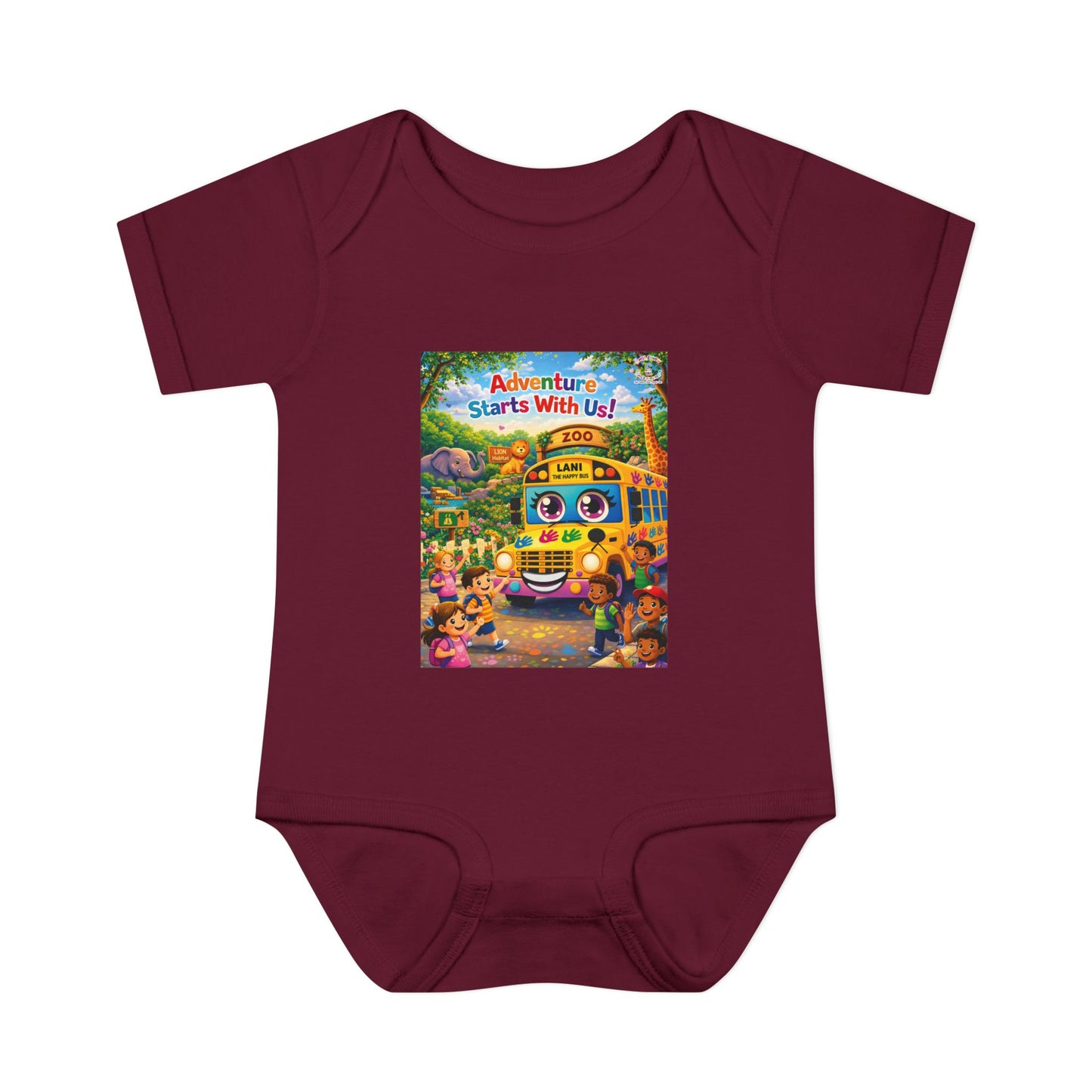 Lani™ Infant Baby Rib Bodysuit – "Adventure Starts With Us!" Graphic