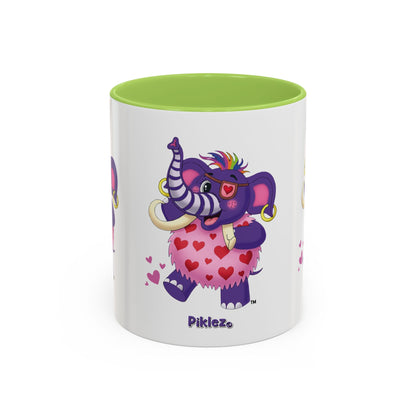 Piklez™ Accent Coffee Mug (11oz & 15oz) – "Full of Love!" Graphic | Smile Universe Collection