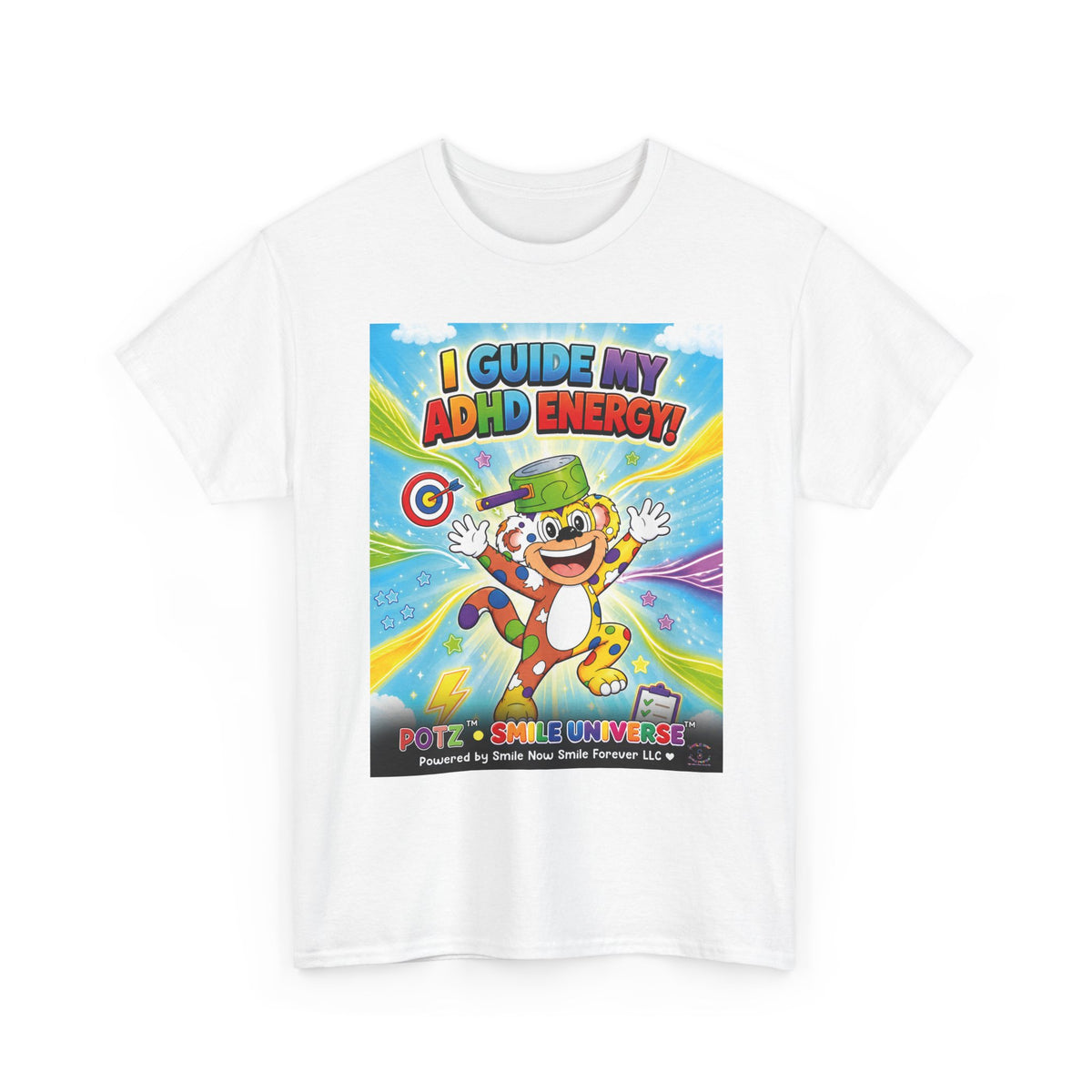 Potz™ Unisex Heavy Cotton™ Tee – "I Guide My ADHD Energy!" Graphic Tee | Smile Universe Collection