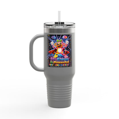 Panz™ Insulated Travel Mug 40oz – "My Energy is Powerful" Graphic Tumbler | Smile Universe Collection