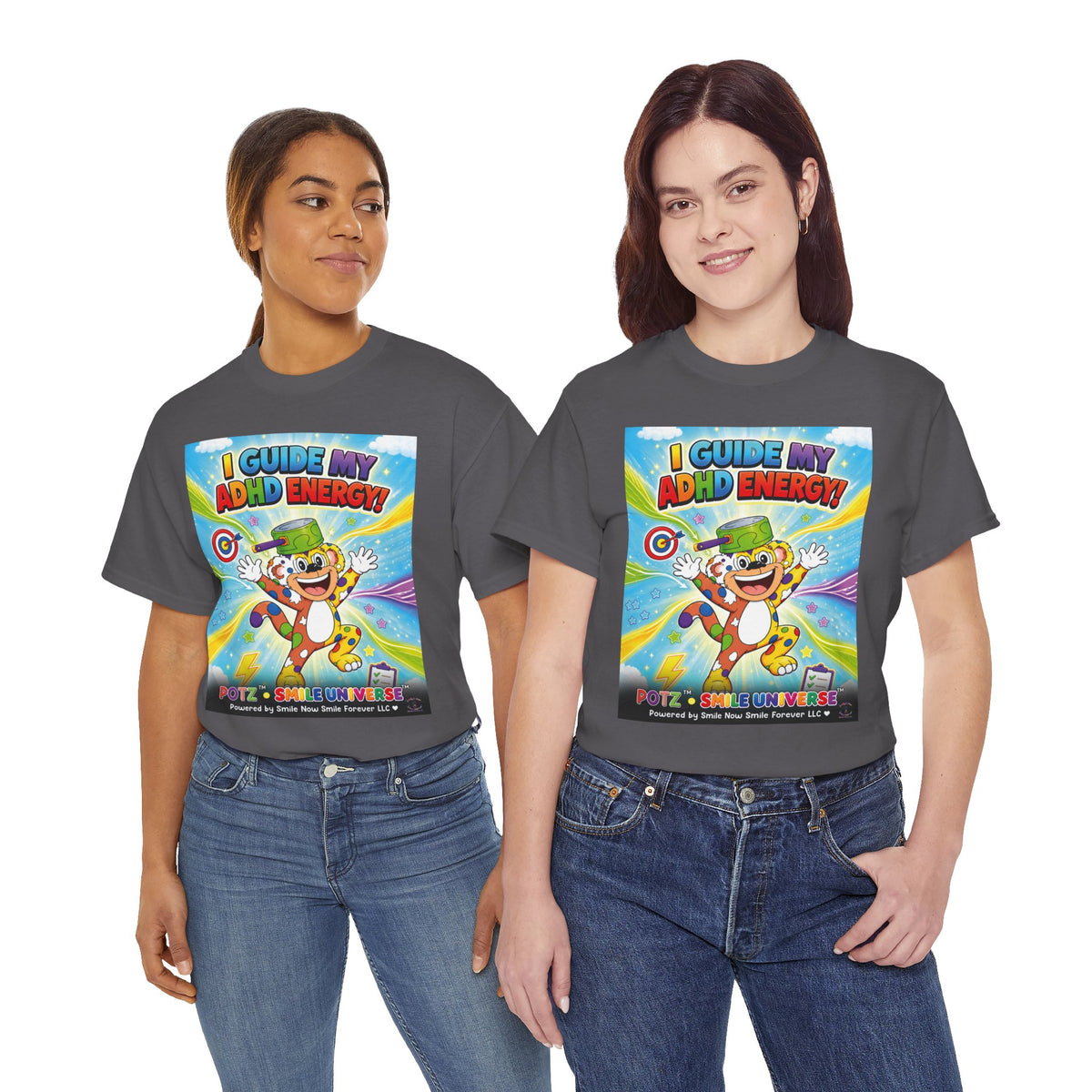Potz™ Unisex Heavy Cotton™ Tee – "I Guide My ADHD Energy!" Graphic Tee | Smile Universe Collection