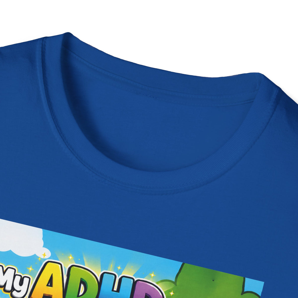 Potz™ Unisex Softstyle T-Shirt – "My ADHD Means Always Dreaming, Highly Determined" Graphic Tee | Smile Universe Collection