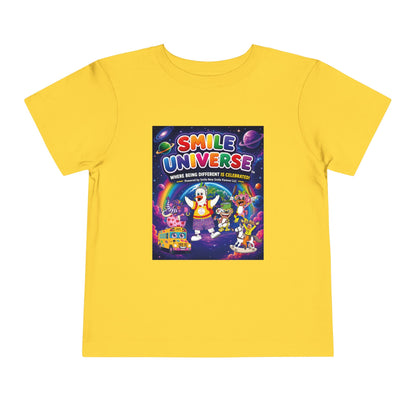 Smile Universe™ Toddler Short Sleeve Tee – "Where Being Different is CELEBRATED!" Graphic
