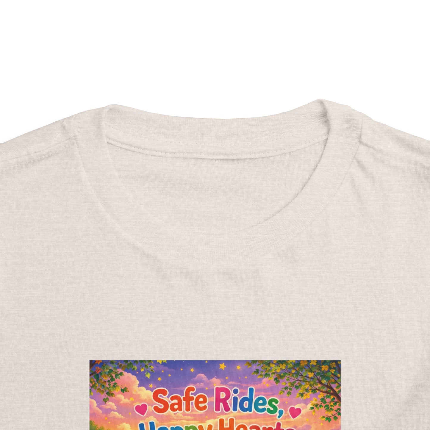 Lani™ Toddler Short Sleeve Tee – "Safe Rides, Happy Hearts" Graphic