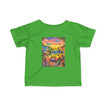 Lani™ Infant Fine Jersey Tee – "Safe Rides, Happy Hearts" Graphic