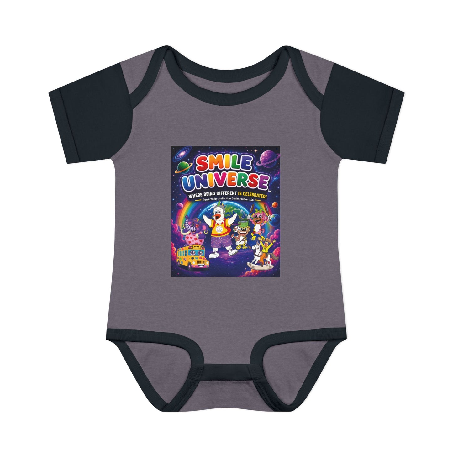 Smile Universe™ Infant Baby Rib Bodysuit – "Where Being Different is CELEBRATED!" Graphic