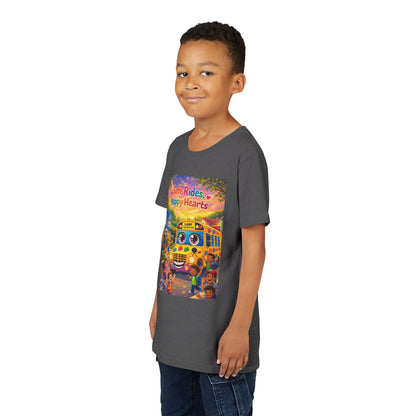 Lani™ Youth Short Sleeve Tee – "Safe Rides, Happy Hearts" Graphic