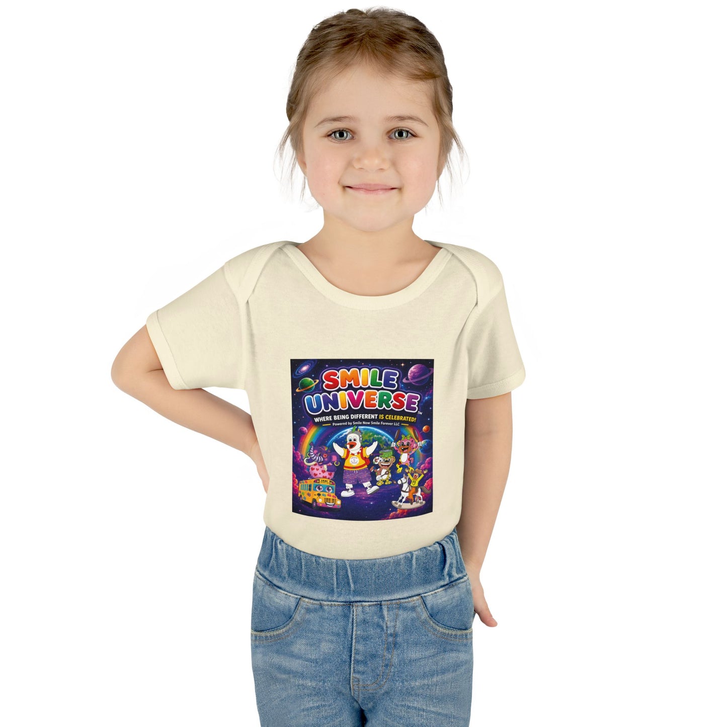 Smile Universe™ Infant Baby Rib Bodysuit – "Where Being Different is CELEBRATED!" Graphic