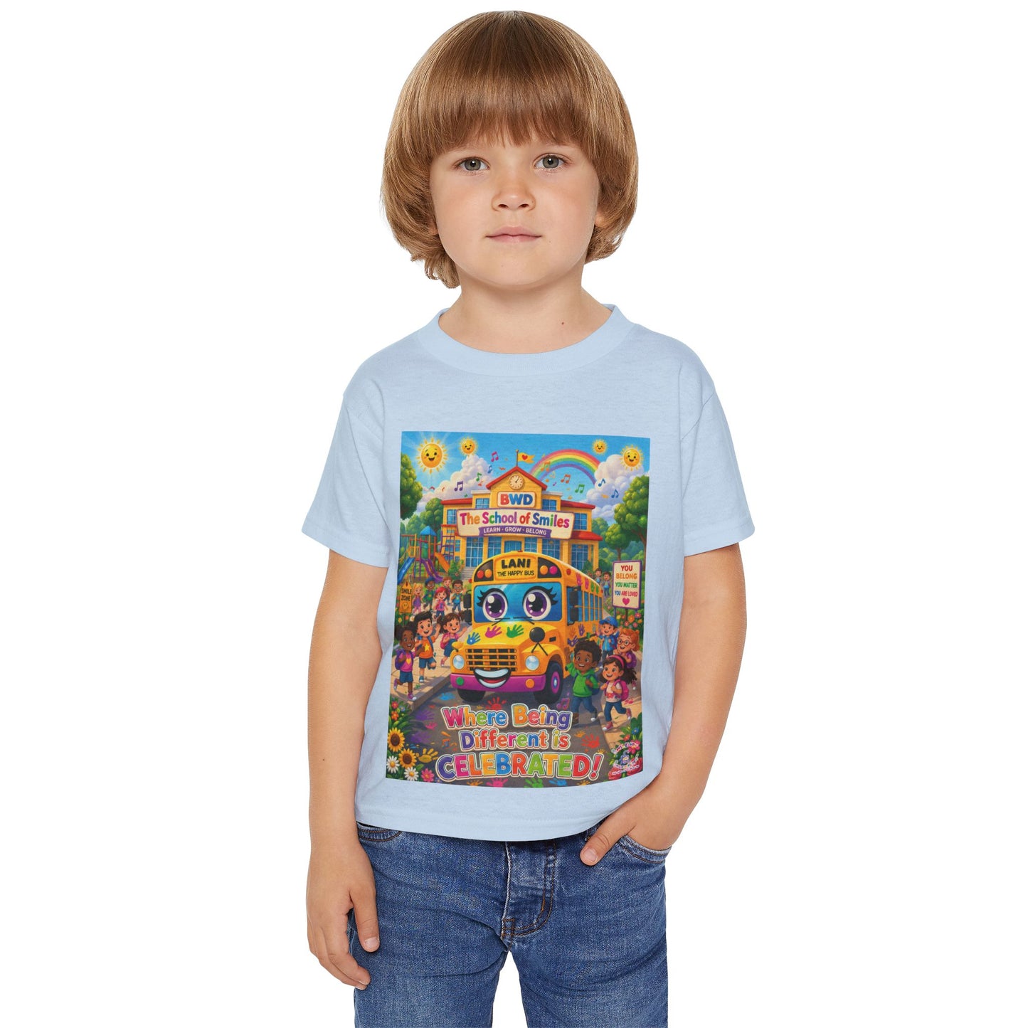 Lani™ Heavy Cotton™ Toddler T-Shirt – "Where Being Different is CELEBRATED!" Graphic Shirt