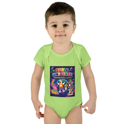 Smile Universe™ Infant Baby Rib Bodysuit – "Where Being Different is CELEBRATED!" Graphic