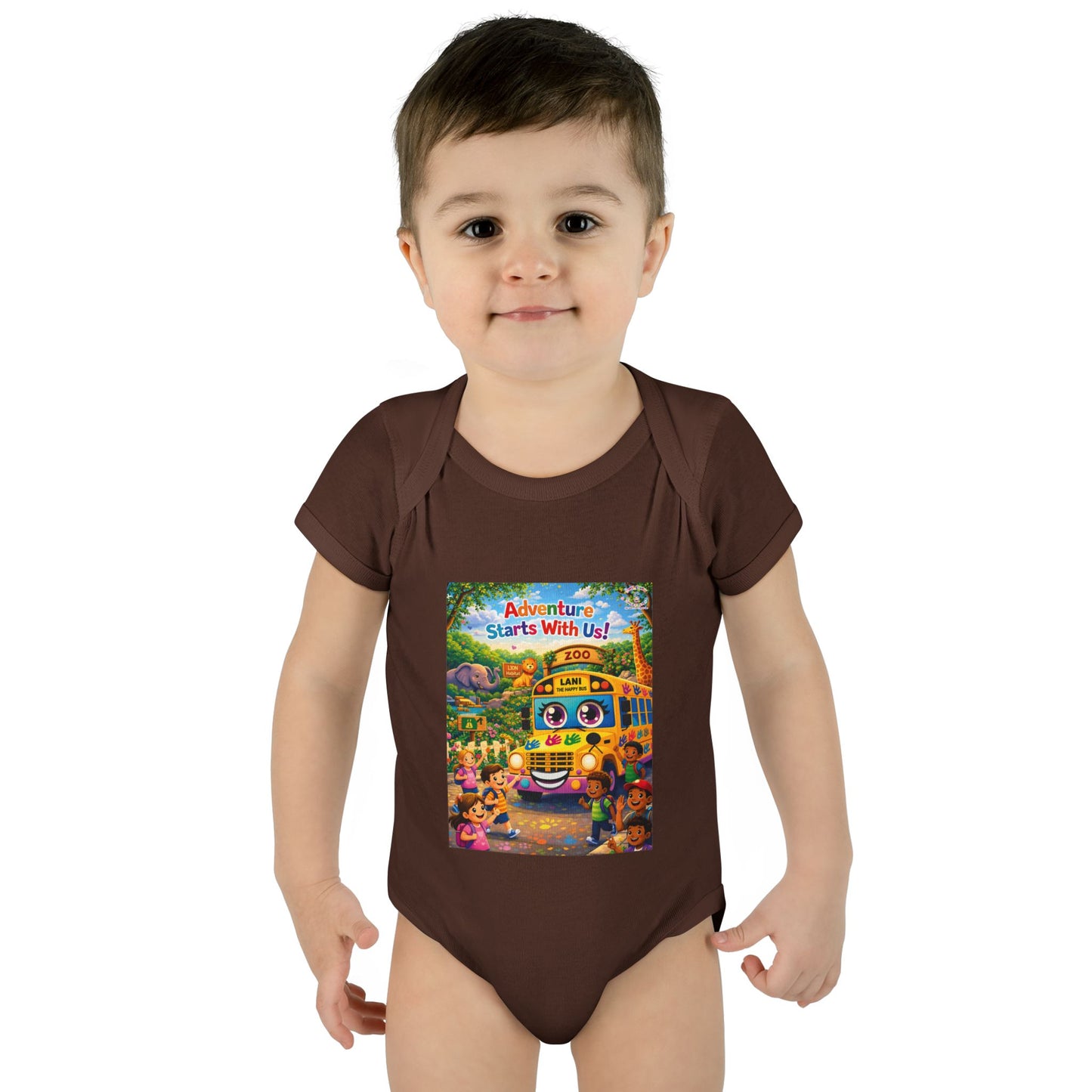 Lani™ Infant Baby Rib Bodysuit – "Adventure Starts With Us!" Graphic