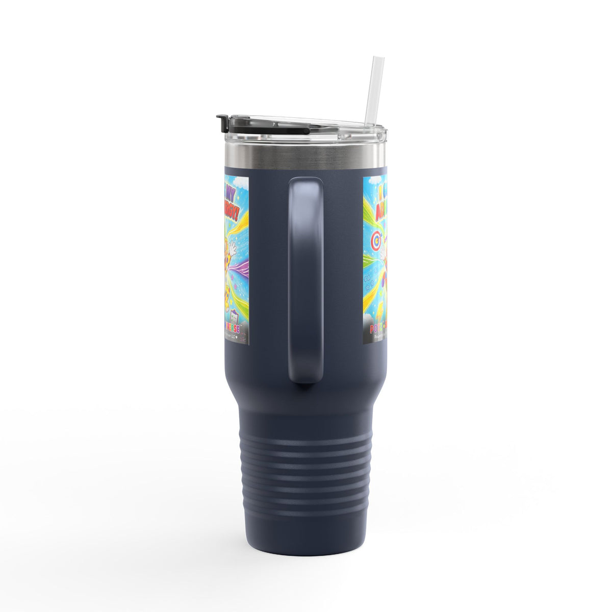 Potz™ Insulated Travel Mug 40oz – "I Guide My ADHD Energy!" Graphic Tumbler | Smile Universe Collection