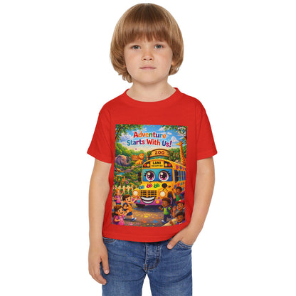 Lani™ Heavy Cotton™ Toddler T-Shirt – "Adventure Starts With Us!" Graphic
