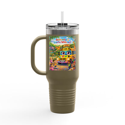 Lani™ 40oz Insulated Travel Mug – "Adventure Starts With Us!" Graphic