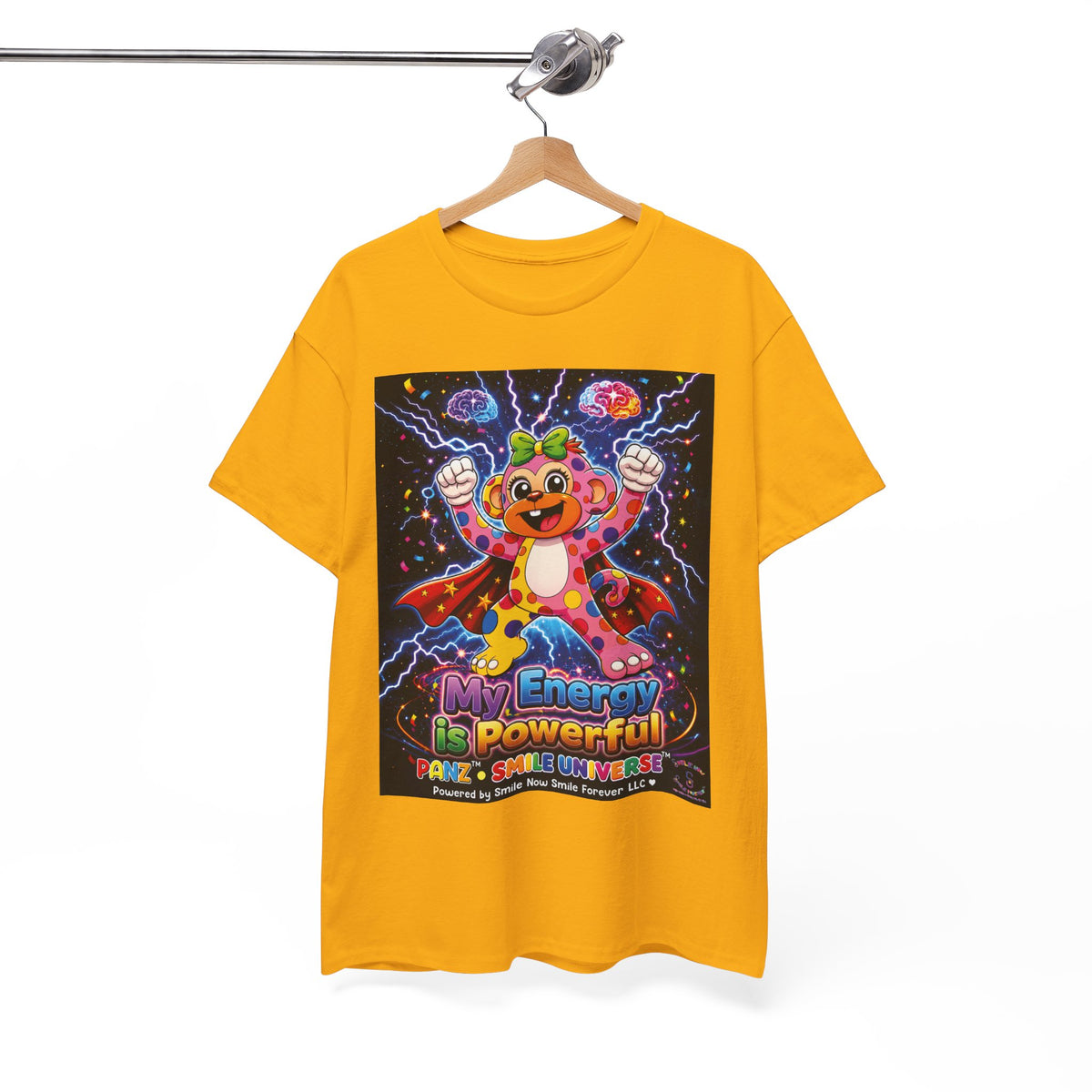Panz™ Unisex Heavy Cotton™ Tee For Adult – "My Energy is Powerful" Graphic Tee | Smile Universe Collection
