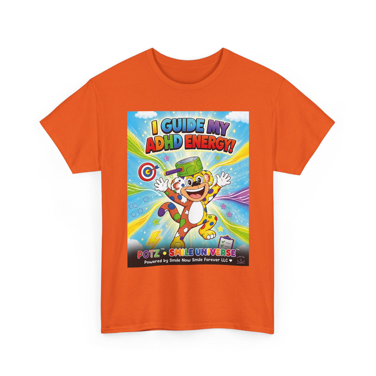 Potz™ Unisex Heavy Cotton™ Tee – "I Guide My ADHD Energy!" Graphic Tee | Smile Universe Collection