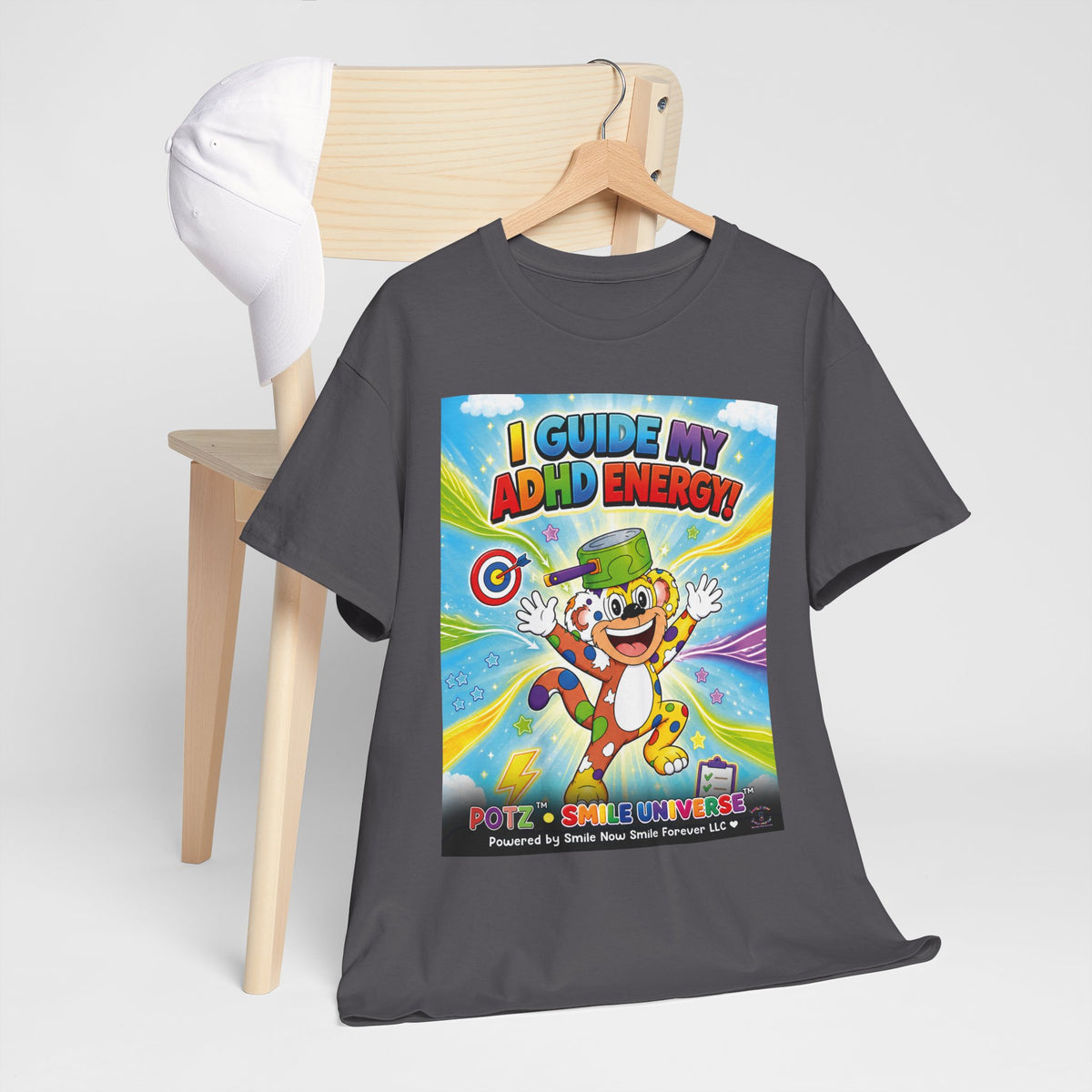 Potz™ Unisex Heavy Cotton™ Tee – "I Guide My ADHD Energy!" Graphic Tee | Smile Universe Collection
