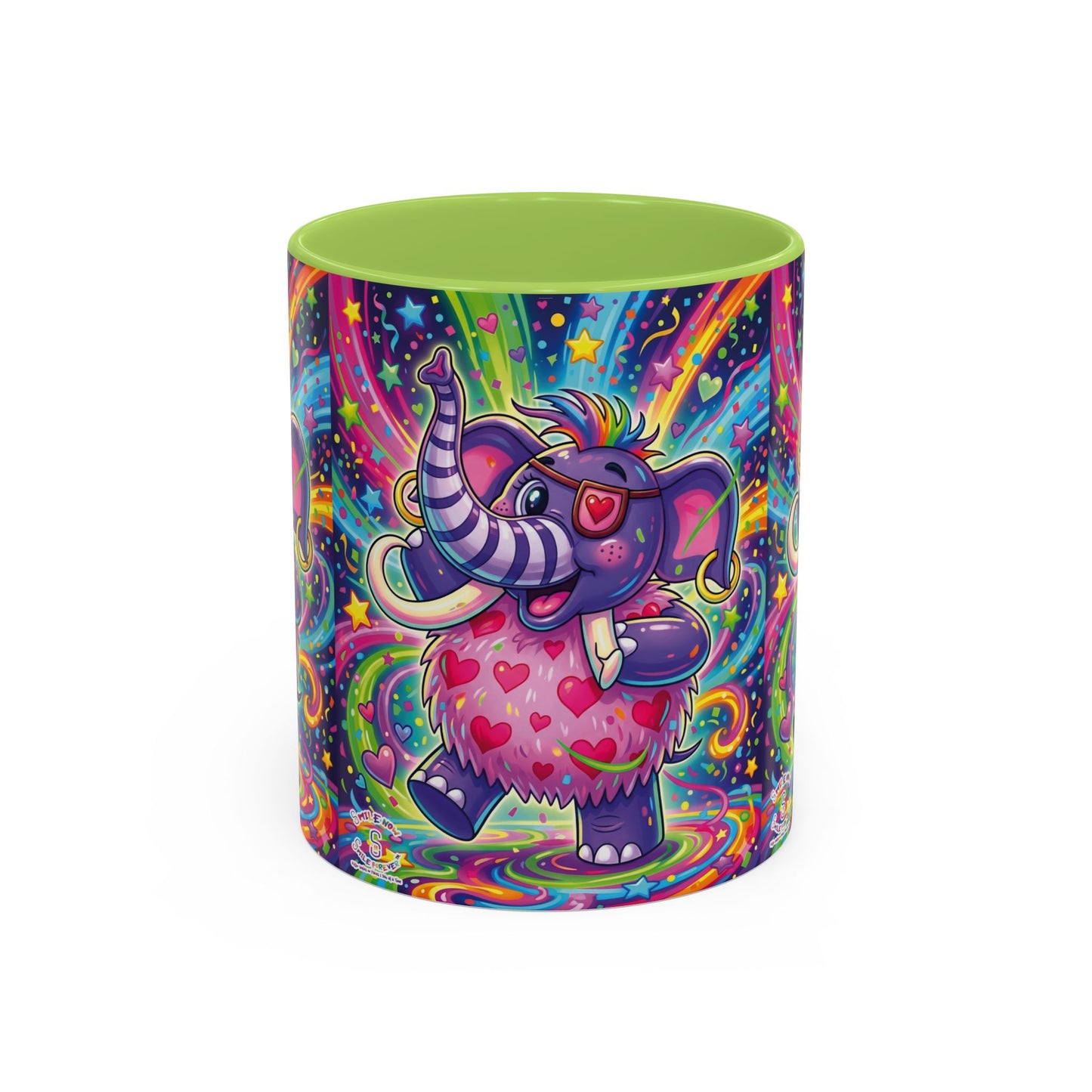 Piklez™ 11oz, 15oz Accent Coffee Mug – "Born to Celebrate!" Graphic | Smile Universe Collection