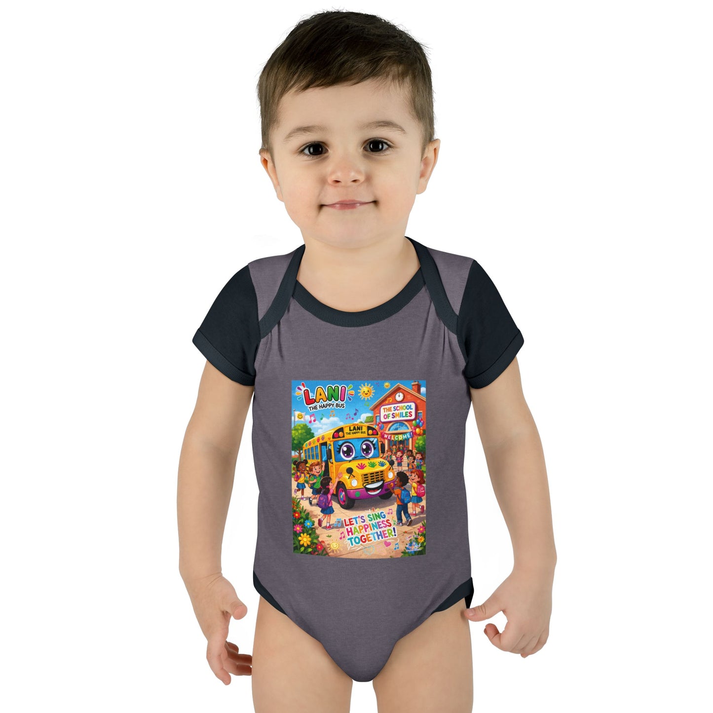 Lani™ Infant Baby Rib Bodysuit – "Let's Sing Happiness Together!" Graphic