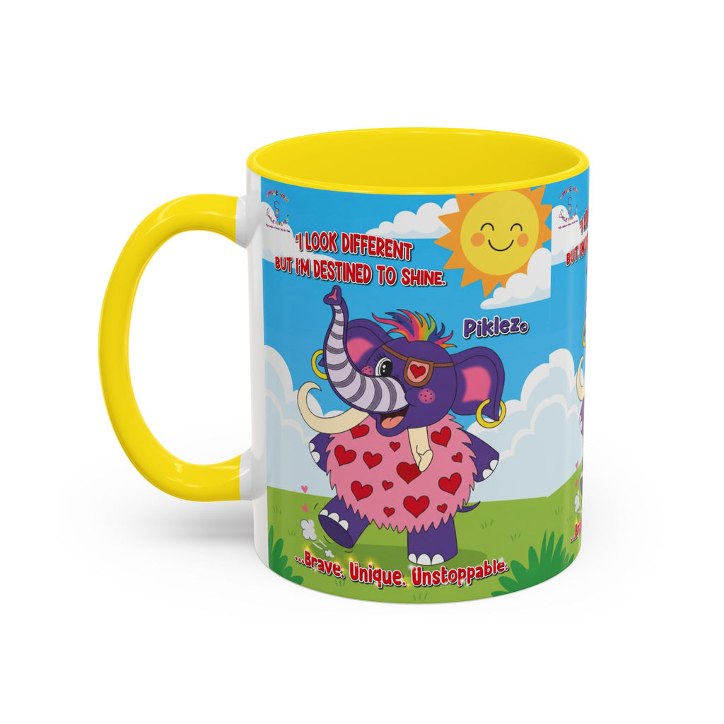 Piklez™ Accent Coffee Mug (11oz, 15oz) – “Destined to Shine” | Smile Universe Collection