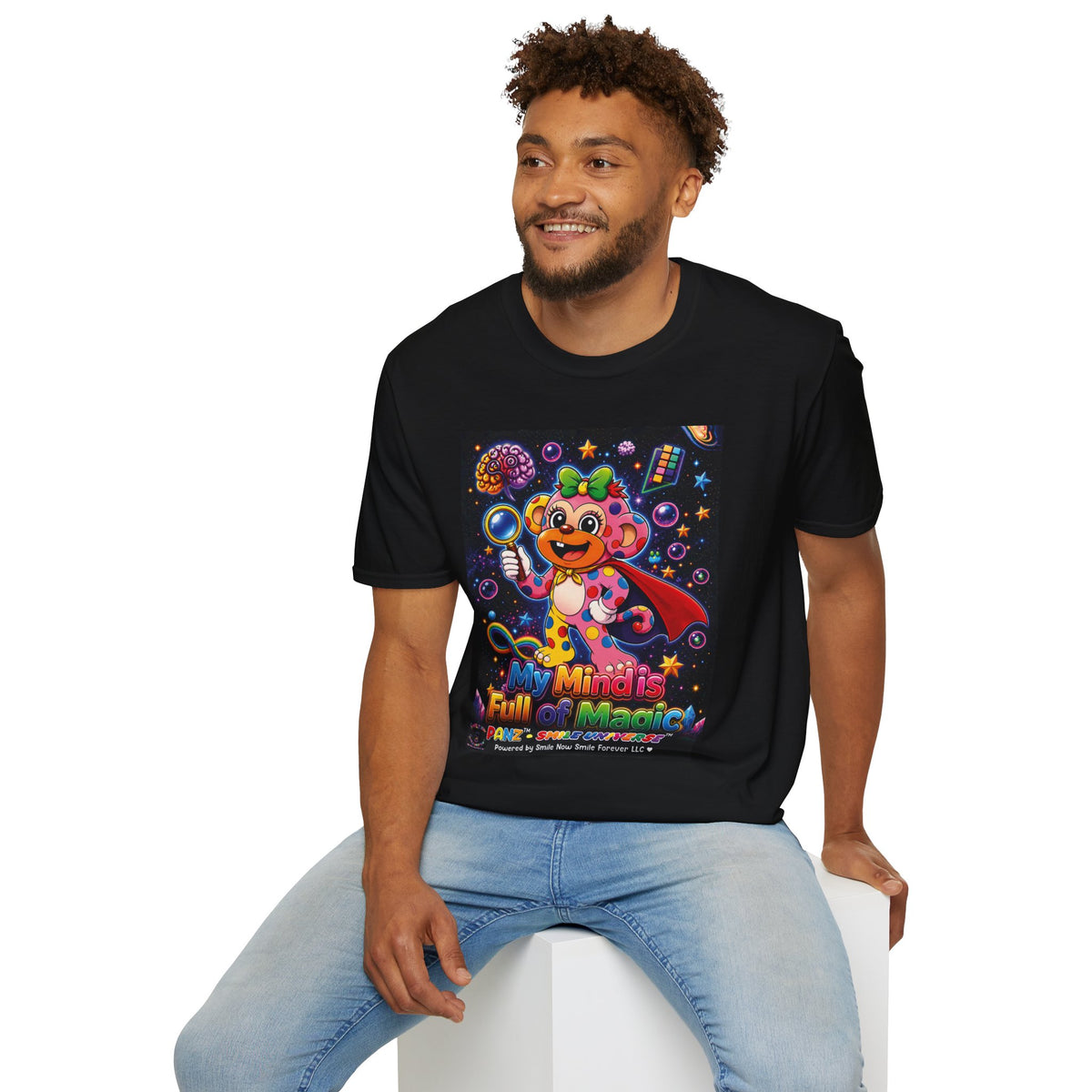 Panz™ Unisex Softstyle T-Shirt – "My Mind is Full of Magic" Graphic | Smile Universe Collection