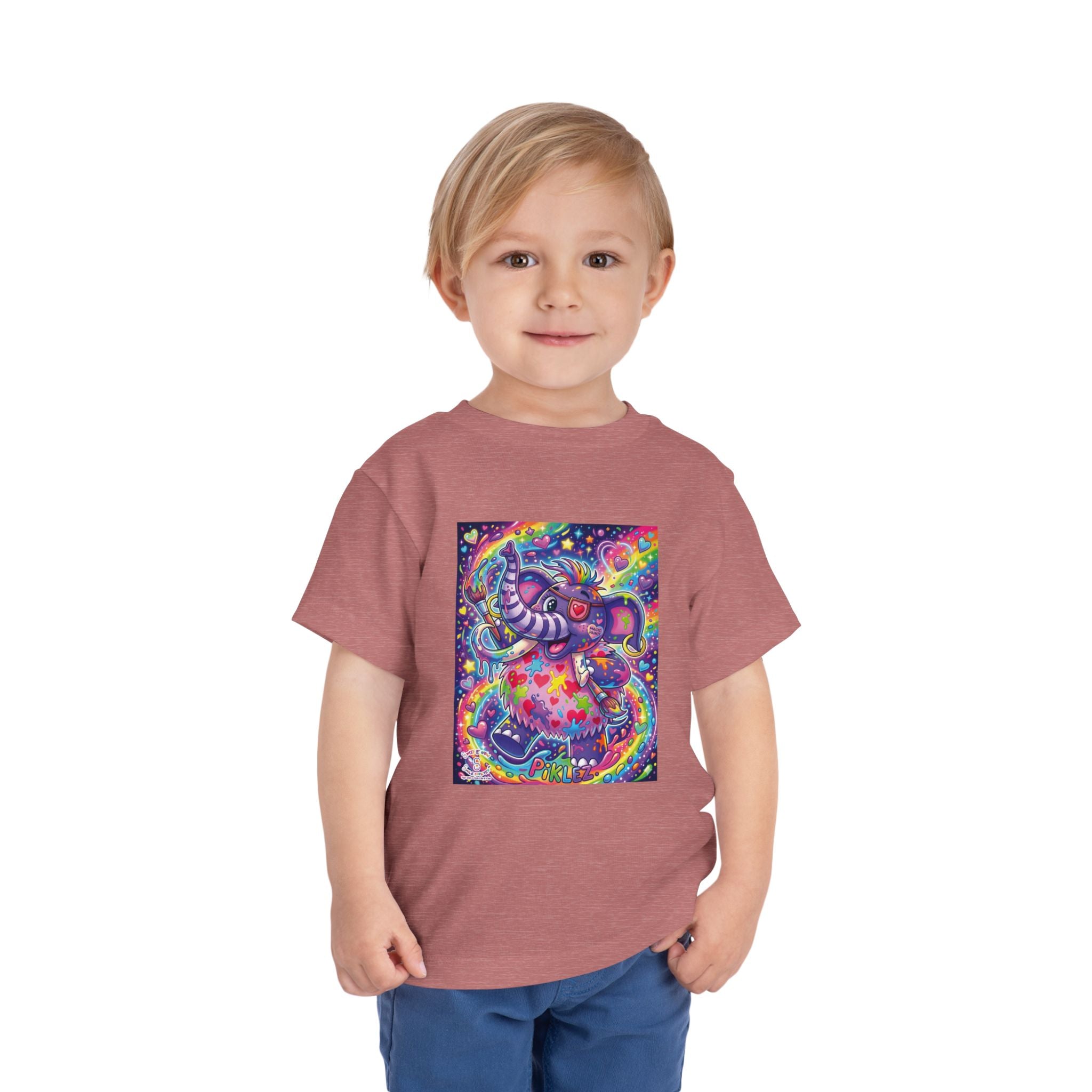 Piklez™ Toddler Short Sleeve Tee – "Magic Paint!" Graphic Shirt | Smile Universe Collection