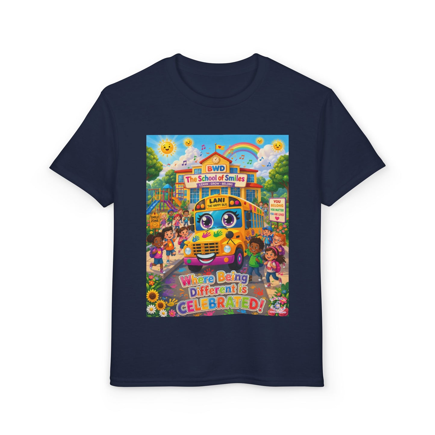 Lani™ Youth DryBlend® T-Shirt – "Where Being Different is CELEBRATED!" Graphic Shirt