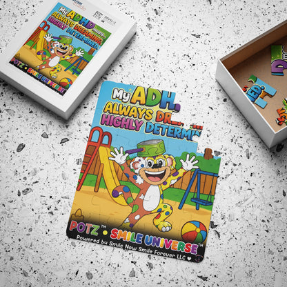 Potz™ Kids' Puzzle 30-Piece – "My ADHD Means Always Dreaming, Highly Determined" Graphic Puzzle | Smile Universe Collection