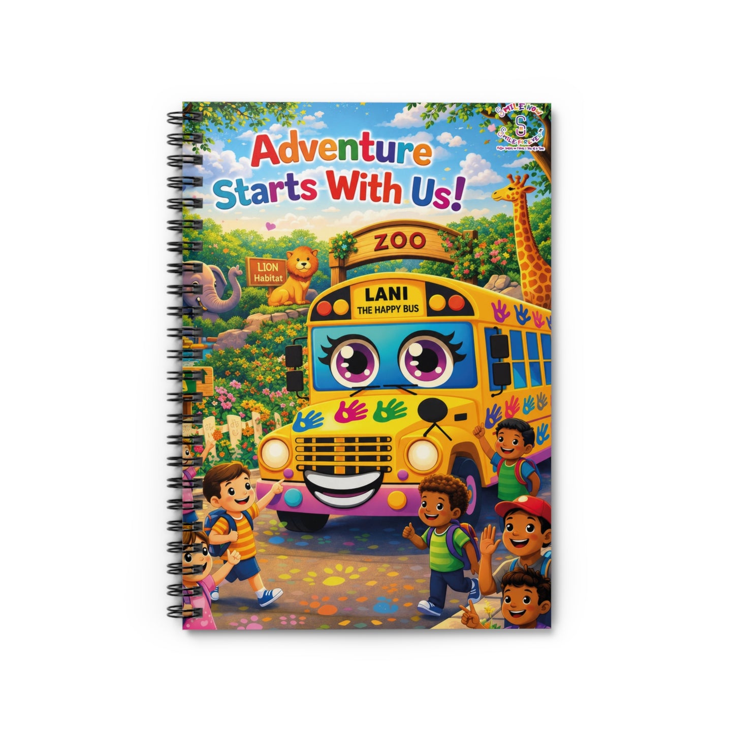 Lani™ Spiral Notebook – Ruled Line | "Adventure Starts With Us!" Graphic