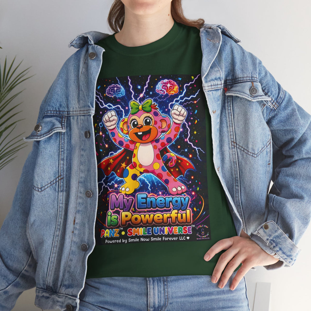 Panz™ Unisex Heavy Cotton™ Tee For Adult – "My Energy is Powerful" Graphic Tee | Smile Universe Collection